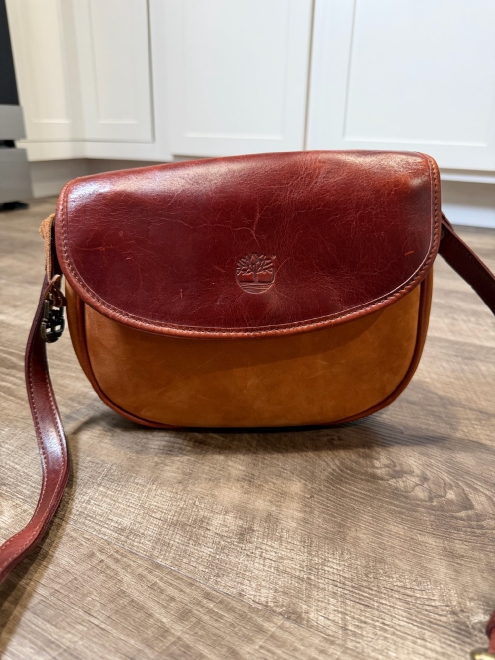 Vintage 1990 Timberland Weathergear Suede & Leather Crossbody Bag - Made in USA